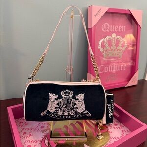 Juicy Couture Black and Pink Barrel Shoulder Bag